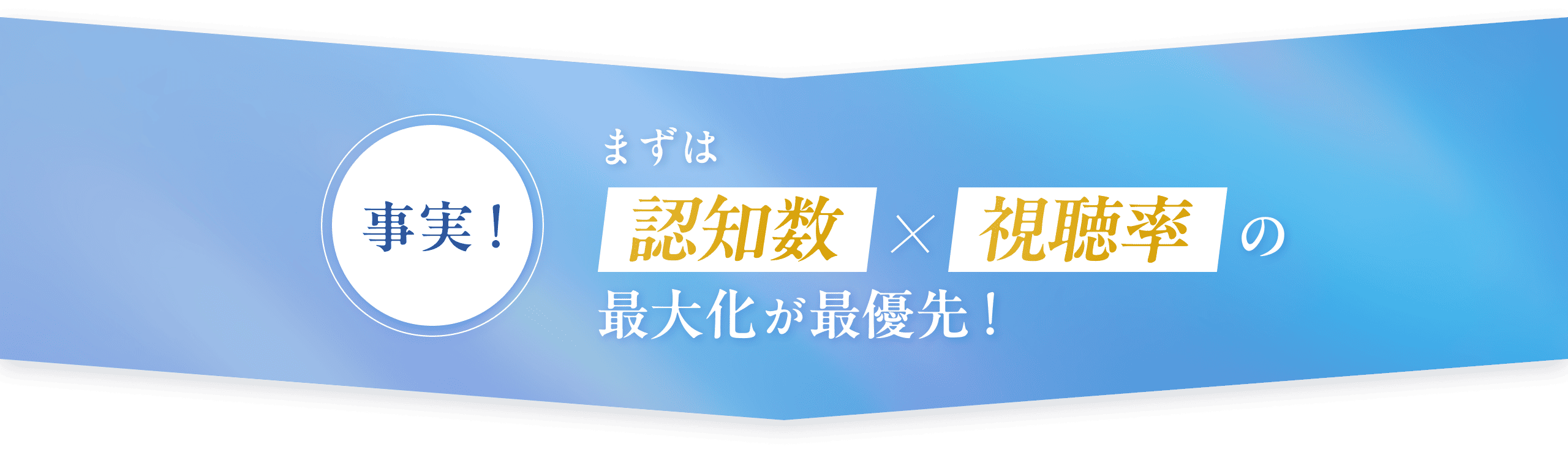 まずは認知数×視聴率の最大化が最優先