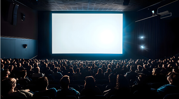 暗闇の中唯一映るスクリーン